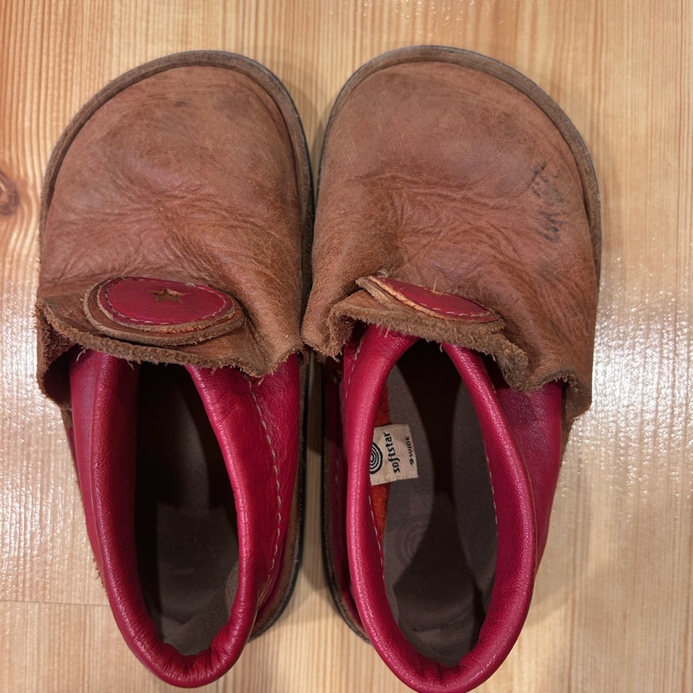 Cozy Brown and Red Kids Slippers
